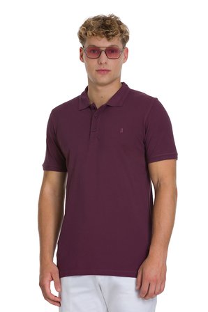 Mor Regular Fit 100% Pamuk Polo Yaka Tişört | M