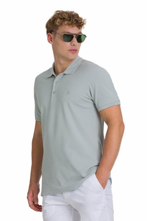Yeşil Regular Fit 100% Pamuk Polo Yaka Tişört | XL