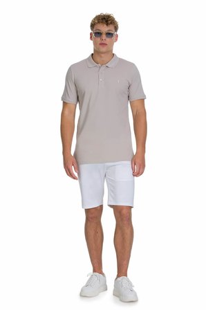 Ekru Regular Fit 100% Pamuk Polo Yaka Tişört | XL