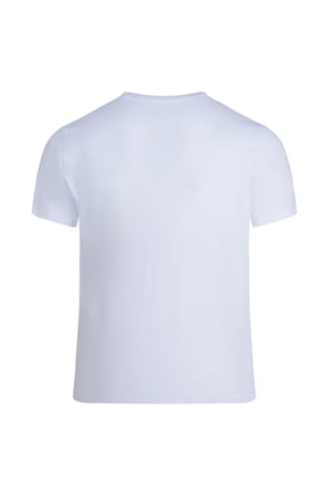 Beyaz Regular Fit Bisiklet Yaka Pamuklu Tişört | XS