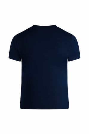 Lacivert Regular Fit Bisiklet Yaka Pamuklu Tişört | M