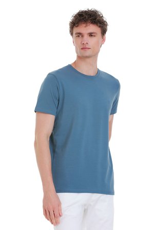 indigo Regular Fit Bisiklet Yaka Pamuklu Tişört | L