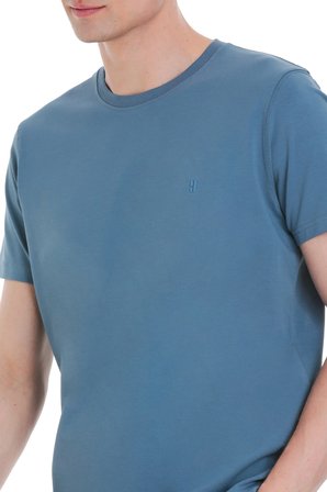 indigo Regular Fit Bisiklet Yaka Pamuklu Tişört | L