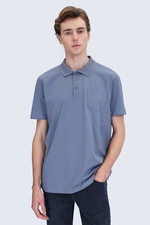 indigo Regular Fit 100% Pamuk Polo Yaka Merserize Tişört | XL