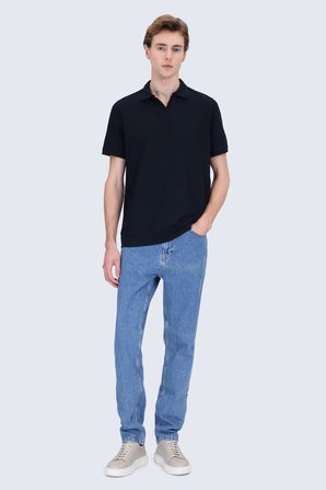 Lacivert Regular Fit Polo Yaka Pamuklu Tişört | XL