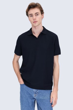 Lacivert Regular Fit Polo Yaka Pamuklu Tişört | XL