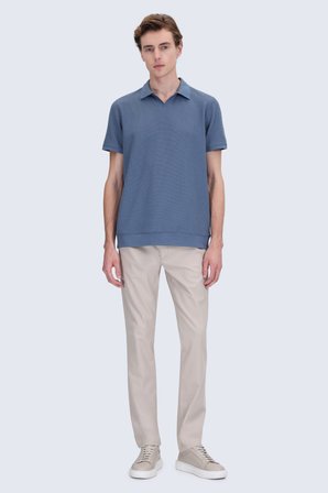 indigo Regular Fit Polo Yaka Pamuklu Tişört | L
