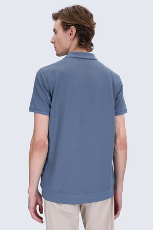 indigo Regular Fit Polo Yaka Pamuklu Tişört | L