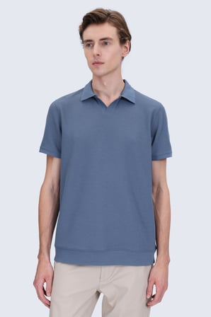 indigo Regular Fit Polo Yaka Pamuklu Tişört | XXL