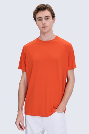 Kırmızı Regular Fit Bisiklet Yaka Reglan Kol Tişört | XL