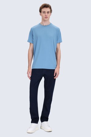 Mavi Regular Fit Bisiklet Yaka Reglan Kol Tişört | XL