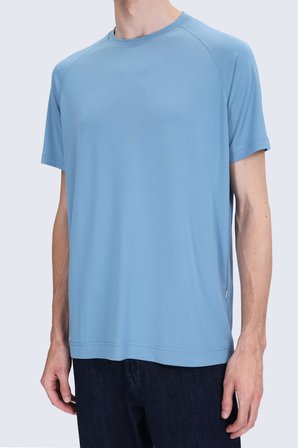 Mavi Regular Fit Bisiklet Yaka Reglan Kol Tişört | XL