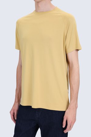 Hardal Regular Fit Bisiklet Yaka Reglan Kol Tişört | S