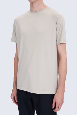 Ekru Regular Fit Bisiklet Yaka Reglan Kol Tişört | XXL