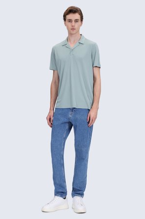 Haki Regular Fit  Apaş Yaka Tişört | XL