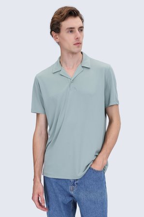 Haki Regular Fit  Apaş Yaka Tişört | XL