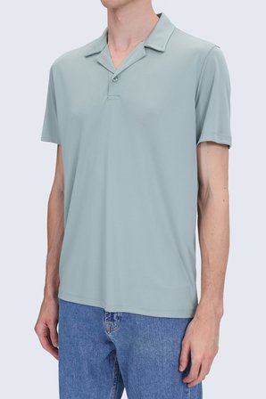 Haki Regular Fit  Apaş Yaka Tişört | XL
