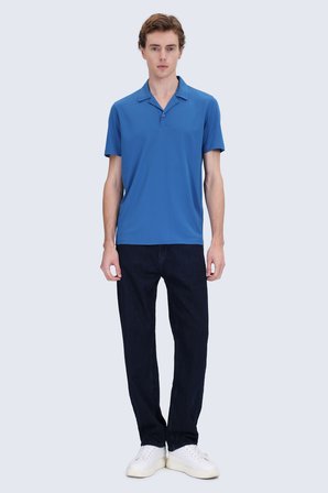 indigo Regular Fit  Apaş Yaka Tişört | M