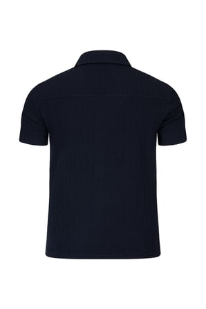 Lacivert Regular Fit Apaş Yaka Gömlek | L