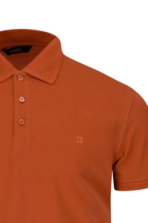 Turuncu Regular Fit Polo Yaka 100% Pamuk Tişört | S