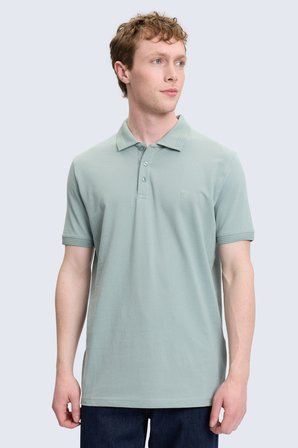 Yeşil Regular Fit Polo Yaka 100% Pamuk Tişört | XL