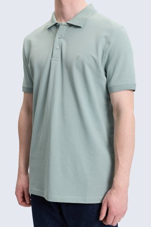 Yeşil Regular Fit Polo Yaka 100% Pamuk Tişört | XL