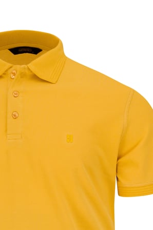 Sarı Regular Fit Polo Yaka 100% Pamuk Tişört | 3XL
