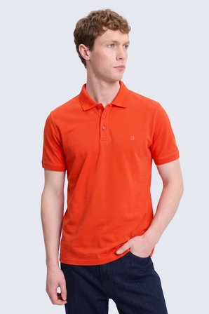 Nar Çiçeği Regular Fit Polo Yaka 100% Pamuk Tişört | L