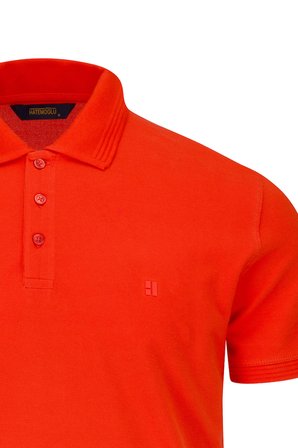 Nar Çiçeği Regular Fit Polo Yaka 100% Pamuk Tişört | XL