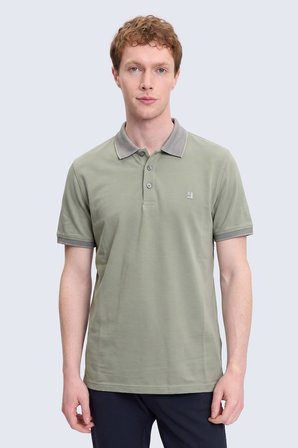 Yeşil Regular Fit 100% Pamuklu Polo Yaka Tişört | L