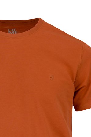 Turuncu Regular Fit Bisiklet Yaka 100 Pamuk Tişört | XXL
