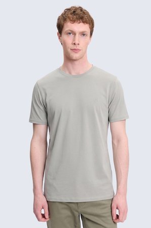 Yeşil Regular Fit Bisiklet Yaka 100 Pamuk  Tişört | M