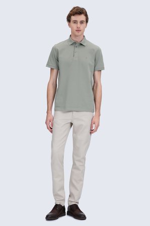 Vetiver Yeşil Regular Fit Polo Yaka Pamuklu Tişört | XXL