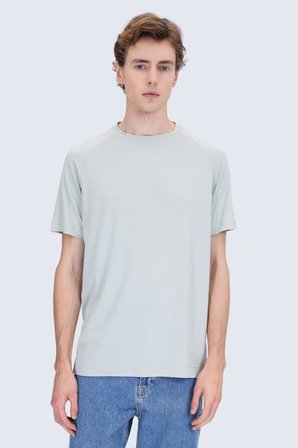 Yeşil Regular Fit Bisiklet Yaka Reglan Kol Tişört | XL