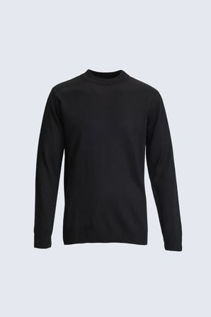 Siyah Regular Fit Yarım Balıkçı Yaka Yünlü Kazak | XXL