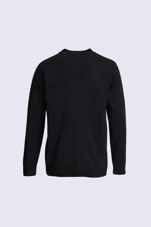 Siyah Regular Fit Yarım Balıkçı Yaka Yünlü Kazak | XXL