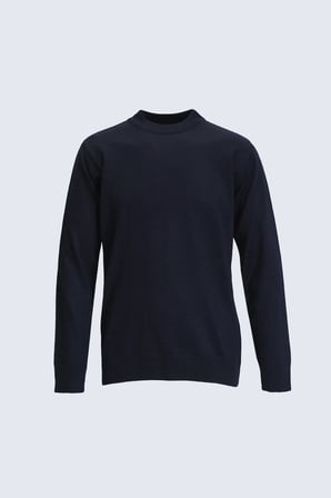 Lacivert Regular Fit Yarım Balıkçı Yaka Yünlü Kazak | M