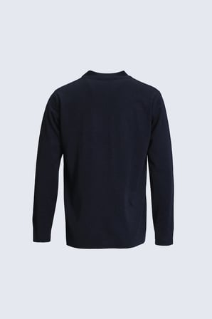 Lacivert Regular Fit Yarım Balıkçı Yaka Yünlü Kazak | M