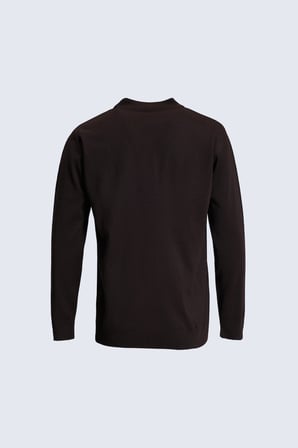 Kahverengi Regular Fit Yarım Balıkçı Yaka Yünlü Kazak | M