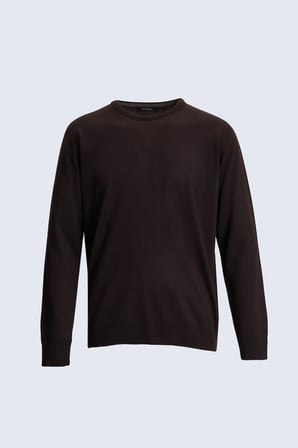 Kahverengi Regular Fit Bisiklet Yaka Kazak | XL