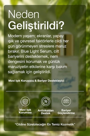 Blue Light Serum | Mavi Işık Koruyucu & Bariyer Desteği | Centella, Aphloia, Hyaluronik Asit | 30mL