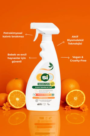 Si̇ Senin İ̇Çin  Doğal Cam Temizleyici Portakal Yağlı 750 Ml.