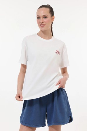 6M WB 11NERA 6FX Kadın Beyaz T-Shirt - 102721851