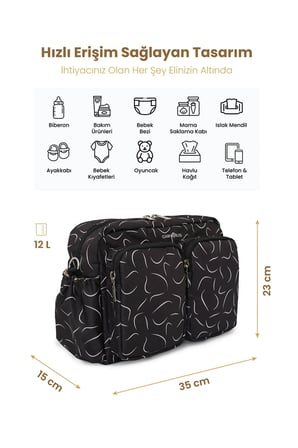 Carry Bliss DuoPack Antibakteriyel Astarlı Çok Gözlü Anne Bebek Çantası
