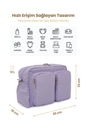 Carry Bliss DuoPack Antibakteriyel Astarlı Çok Gözlü Anne Bebek Çantası