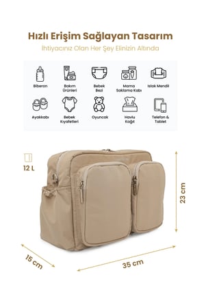 Carry Bliss DuoPack Antibakteriyel Astarlı Çok Gözlü Anne Bebek Çantası