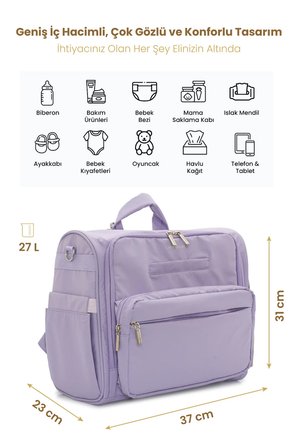 Carry Bliss BlissMate Antibakteriyel Astarlı Doğum ve Yeni Doğan Çıkışı İçin Anne Bebek Sırt Çantası