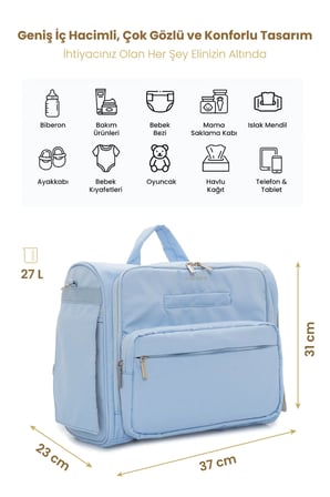 Carry Bliss BlissMate Antibakteriyel Astarlı Doğum ve Yeni Doğan Çıkışı İçin Anne Bebek Sırt Çantası