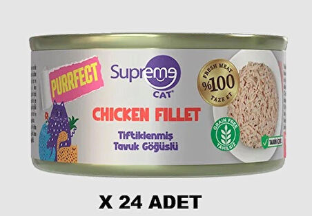 Supreme Tiftiklenmiş Tavuk Göğüslü Konserve Kedi Maması 70 gr 24 ADET