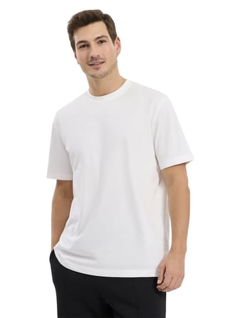 Ekru Erkek %100 Pamuk Oversize T-Shirt ALG25023 11-0604 Alegion T-Shirt